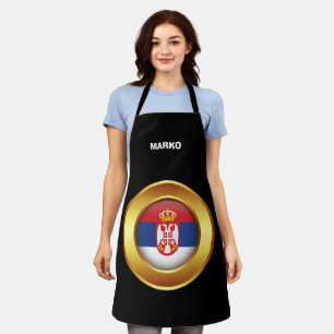 Patriotic flag of Serbia Apron