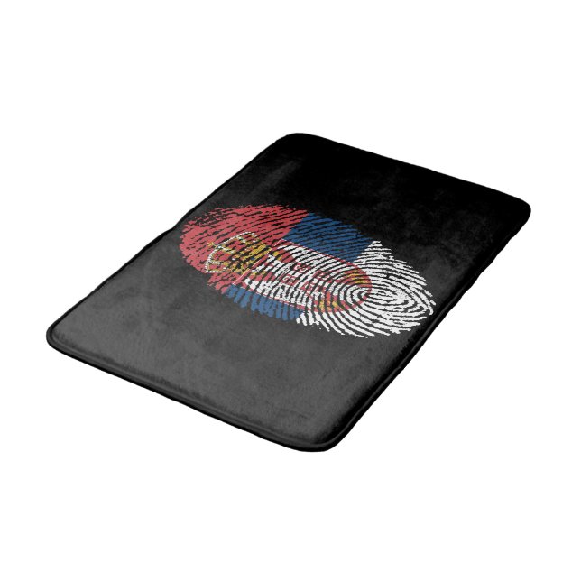 Patriotic flag of Serbia Bath Mat (Angled)