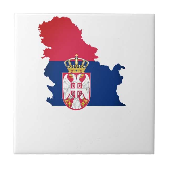 Patriotic Flag of Serbia Tile (Front)