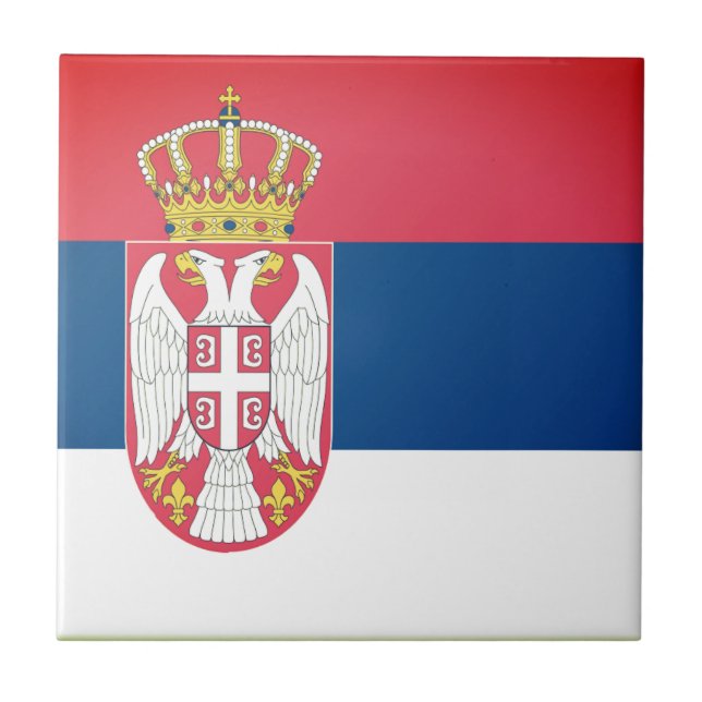 Patriotic Flag of Serbia Tile (Front)