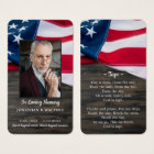 Patriotic Flag Photo Military Funeral Prayer Card