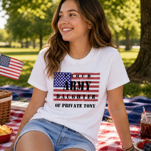 Patriotic Flag Proud Army Daughter Shirt 