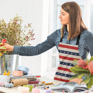 Patriotic Flag Style Stripes Apron