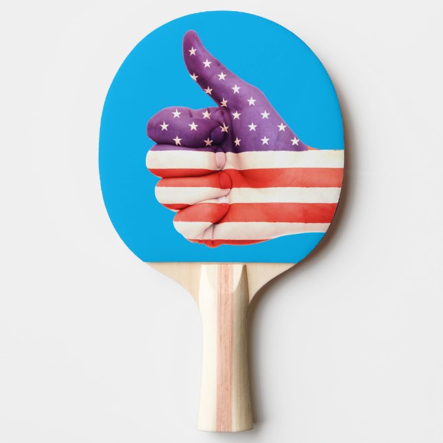 PATRIOTIC FLAG THUMBS PING PONG PADDLES (Front)