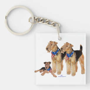 Patriotic Flag Trio Key Ring