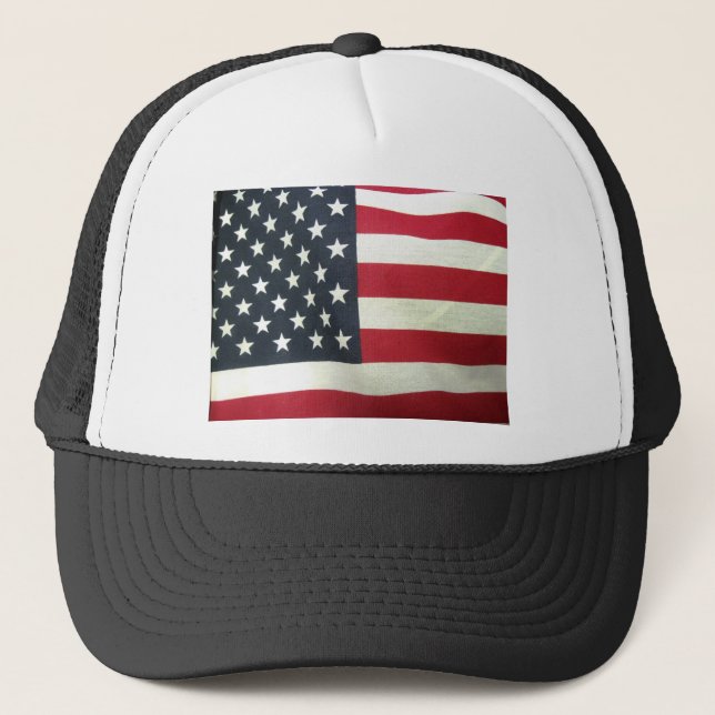 Patriotic Flag Trucker Hat (Front)