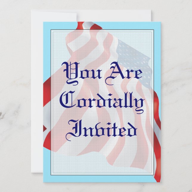 Patriotic Flag Wedding Invitation (Front)