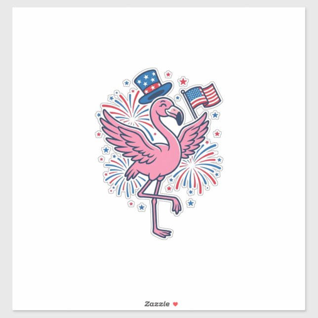 Patriotic Flamingo Fireworks Vector Design_1 (Sheet)