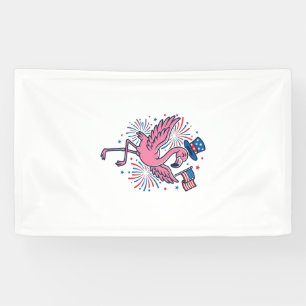 Patriotic Flamingo Fireworks Vector Design_1 Banner