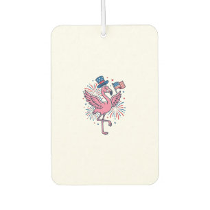 Patriotic Flamingo Fireworks Vector Design_1 Car Air Freshener