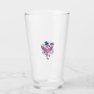 Patriotic Flamingo Fireworks Vector Design_1 Glass