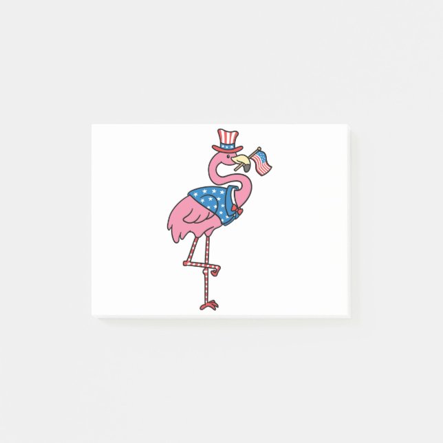 Patriotic Flamingo Post-it Notes (Front)