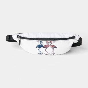 Patriotic Flamingo Trio Vintage Engraving Design_1 Bum Bags