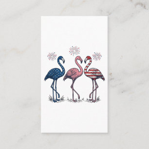Patriotic Flamingo Trio Vintage Engraving Design_1 Business Card