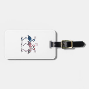 Patriotic Flamingo Trio Vintage Engraving Design_1 Luggage Tag