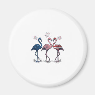 Patriotic Flamingo Trio Vintage Engraving Design_1 Magnet