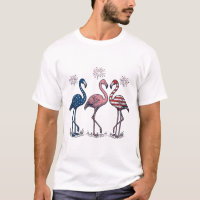 Patriotic Flamingo Trio Vintage Engraving Design_1
