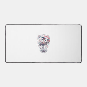 Patriotic Flamingo Vintage Engraving Shirt Design_ Desk Mat