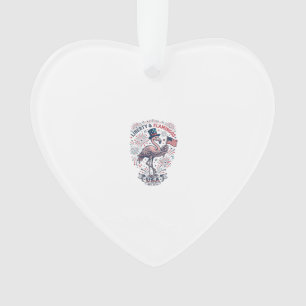 Patriotic Flamingo Vintage Engraving Shirt Design_ Ornament