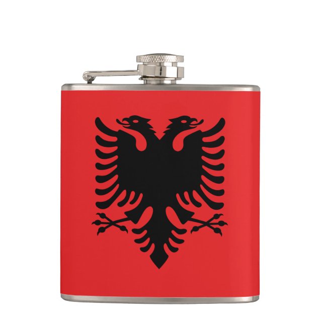 Patriotic flask with Flag of Albania (Front)
