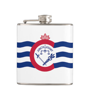 Patriotic flask with Flag of Cincinnati City