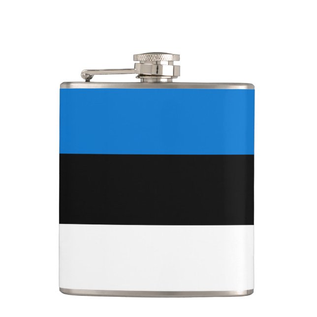 Patriotic flask with Flag of Estonia (Front)