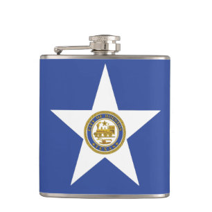 Patriotic flask with Flag of Houston, USA