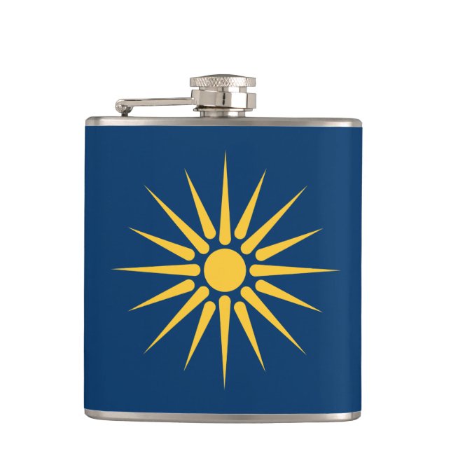 Patriotic flask with Flag of Macedonia, Greece (Front)