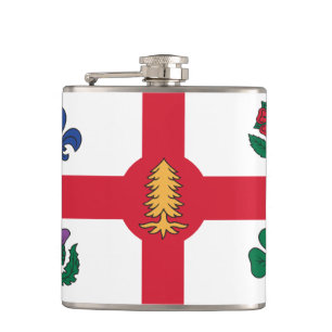 Patriotic flask with Flag of Montreal