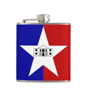 Patriotic flask with Flag of San Antonio, USA