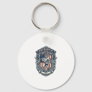 Patriotic Flea Market Picker Vector Graphic Tee Key Ring