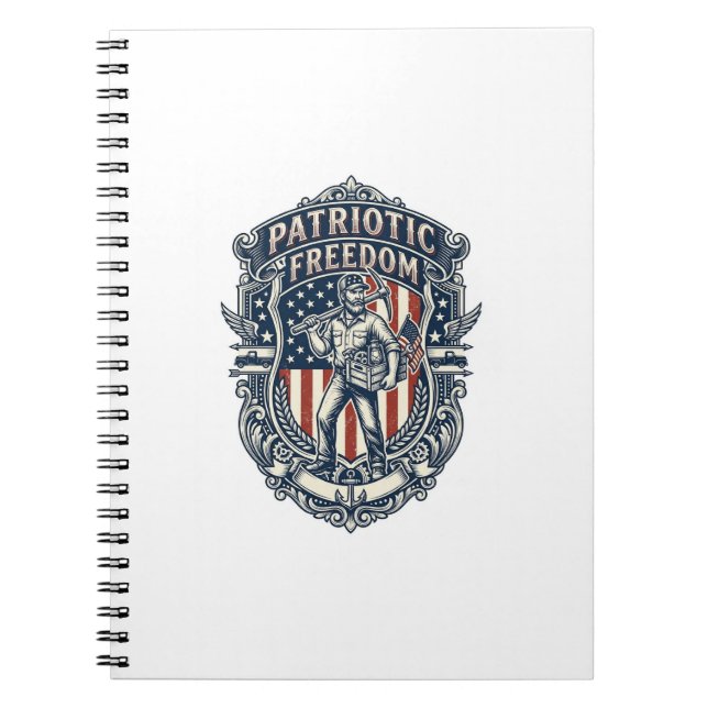Patriotic Flea Market Picker Vector Graphic Tee Notebook (Front)