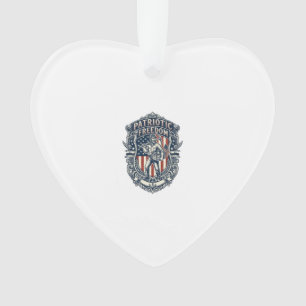 Patriotic Flea Market Picker Vector Graphic Tee Ornament