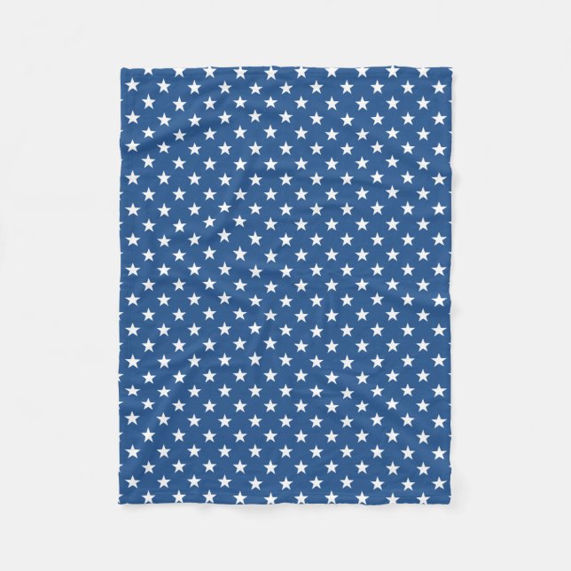 Patriotic fleece blanket with American flag stars (Front)