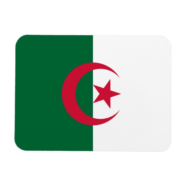 Patriotic flexible magnet with flag of Algeria (Horizontal)