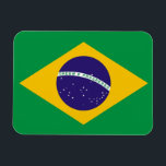 Patriotic flexible magnet with flag of Brazil<br><div class="desc">Enhance your magnetic surfaces with our flexible magnet featuring the flag of Brazil! Crafted with attention to detail, this magnet is more than just a decoration; it's a celebration of Brazil's vibrant culture and national pride. The design proudly showcases the iconic green, yellow, blue, and white flag of Brazil, with...</div>
