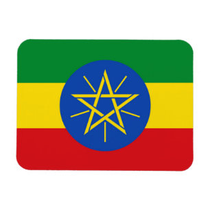 Patriotic flexible magnet with flag of Ethiopia