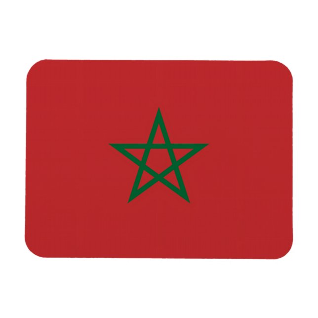 Patriotic flexible magnet with flag of Morocco (Horizontal)