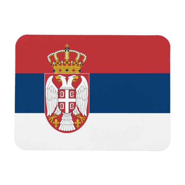 Patriotic flexible magnet with flag of Serbia (Horizontal)