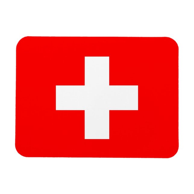 Patriotic flexible magnet with flag of Switzerland (Horizontal)