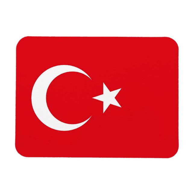 Patriotic flexible magnet with flag of Turkey (Horizontal)