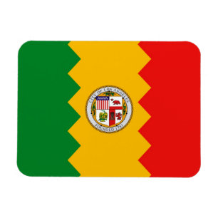 Patriotic flexible magnet with Los Angeles flag