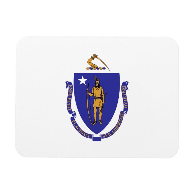 Patriotic flexible magnet with Massachusetts flag (Horizontal)