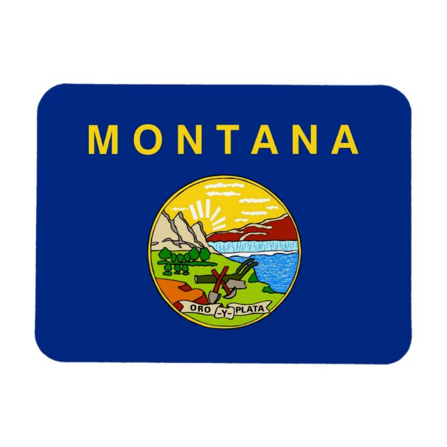 Patriotic flexible magnet with Montana flag (Horizontal)