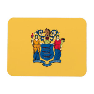 Patriotic flexible magnet with New Jersey flag