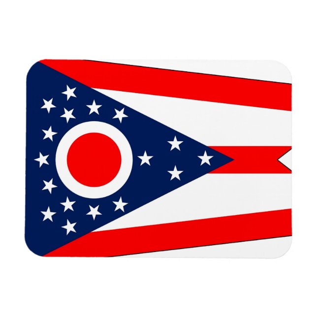 Patriotic flexible magnet with Ohio flag (Horizontal)