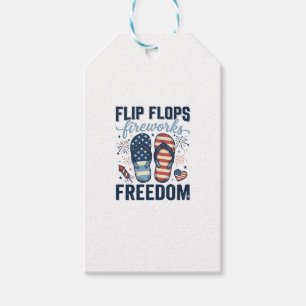 Patriotic Flip Flops Fireworks Freedom Shirt Desig Gift Tags