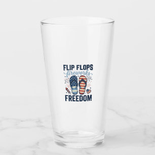Patriotic Flip Flops Fireworks Freedom Shirt Desig Glass