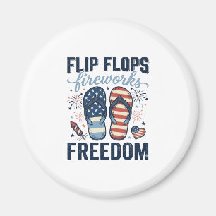 Patriotic Flip Flops Fireworks Freedom Shirt Desig Magnet