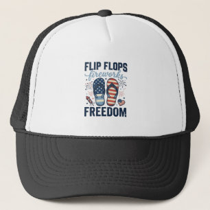 Patriotic Flip Flops Fireworks Freedom Shirt Desig Trucker Hat